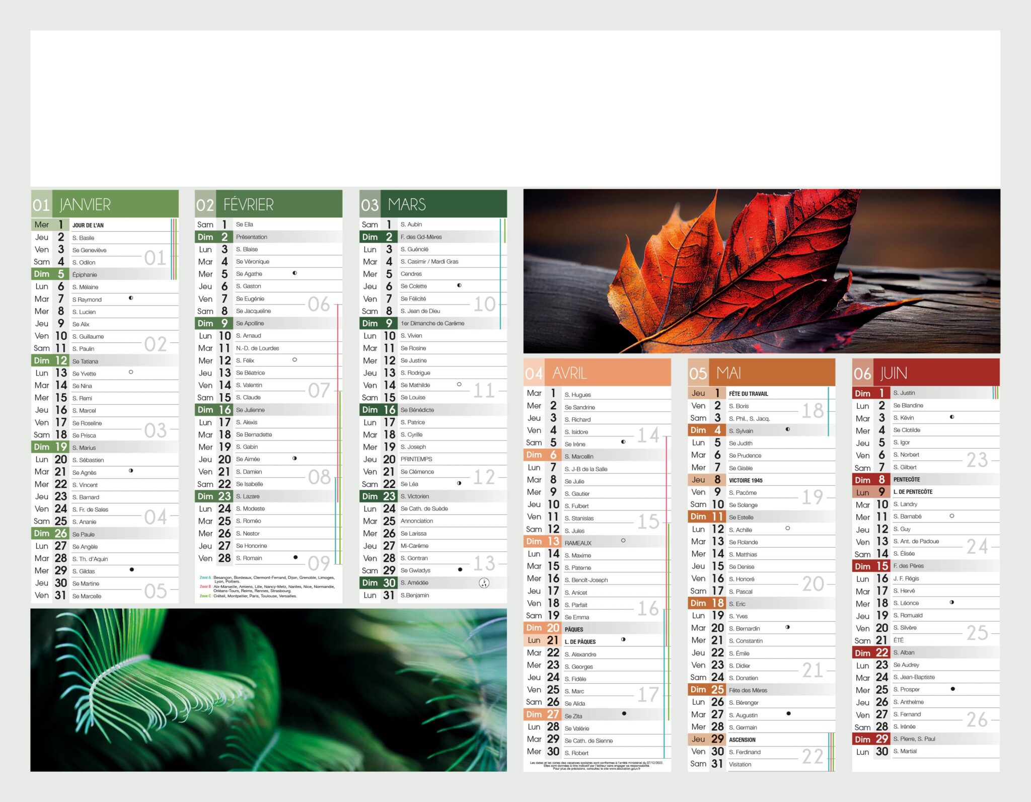 Calendrier Bancaire LINDO-A08-P1