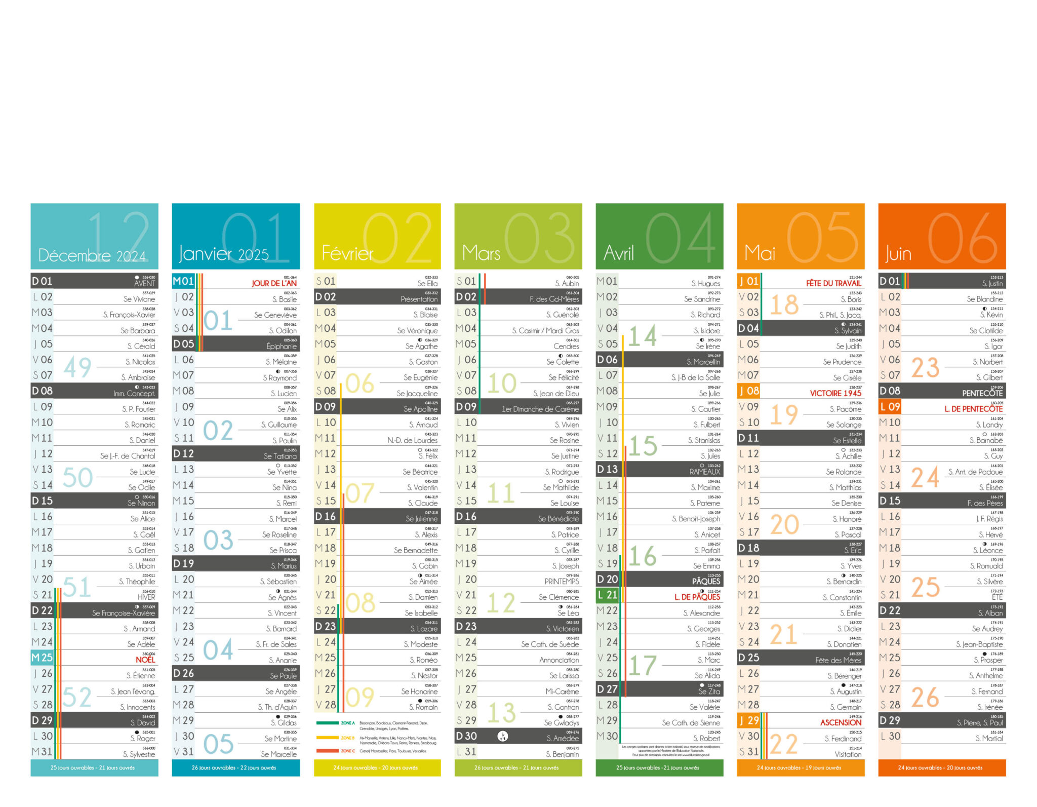 Calendrier Bancaire LINDO-A06