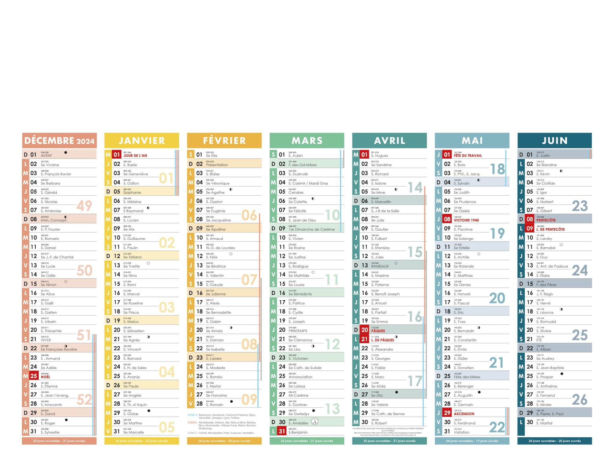 Calendrier Bancaire LINDO-B01