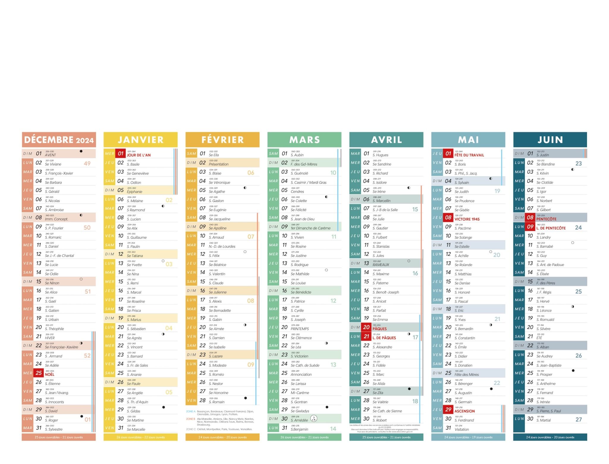 Calendrier Bancaire LINDO-C02