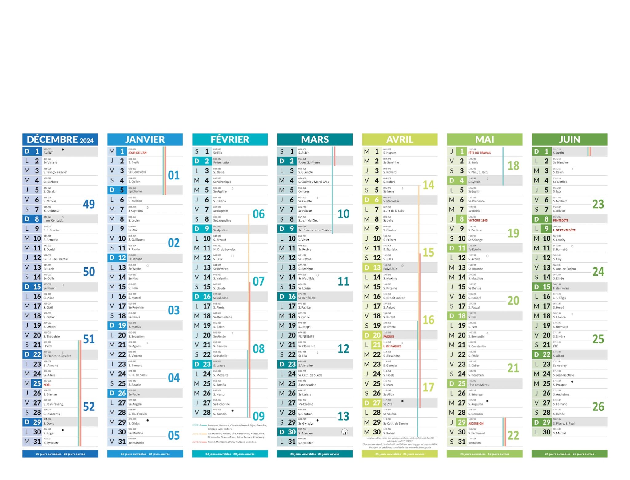 Calendrier Bancaire LINDO-B03