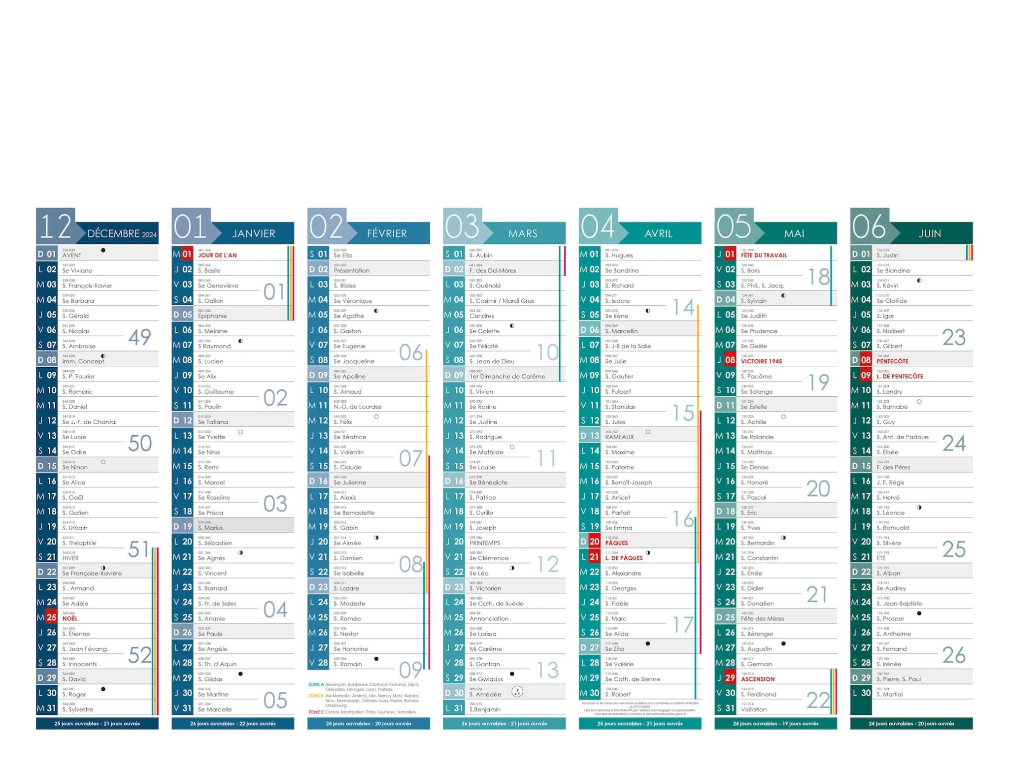 Calendrier Bancaire LINDO-B04