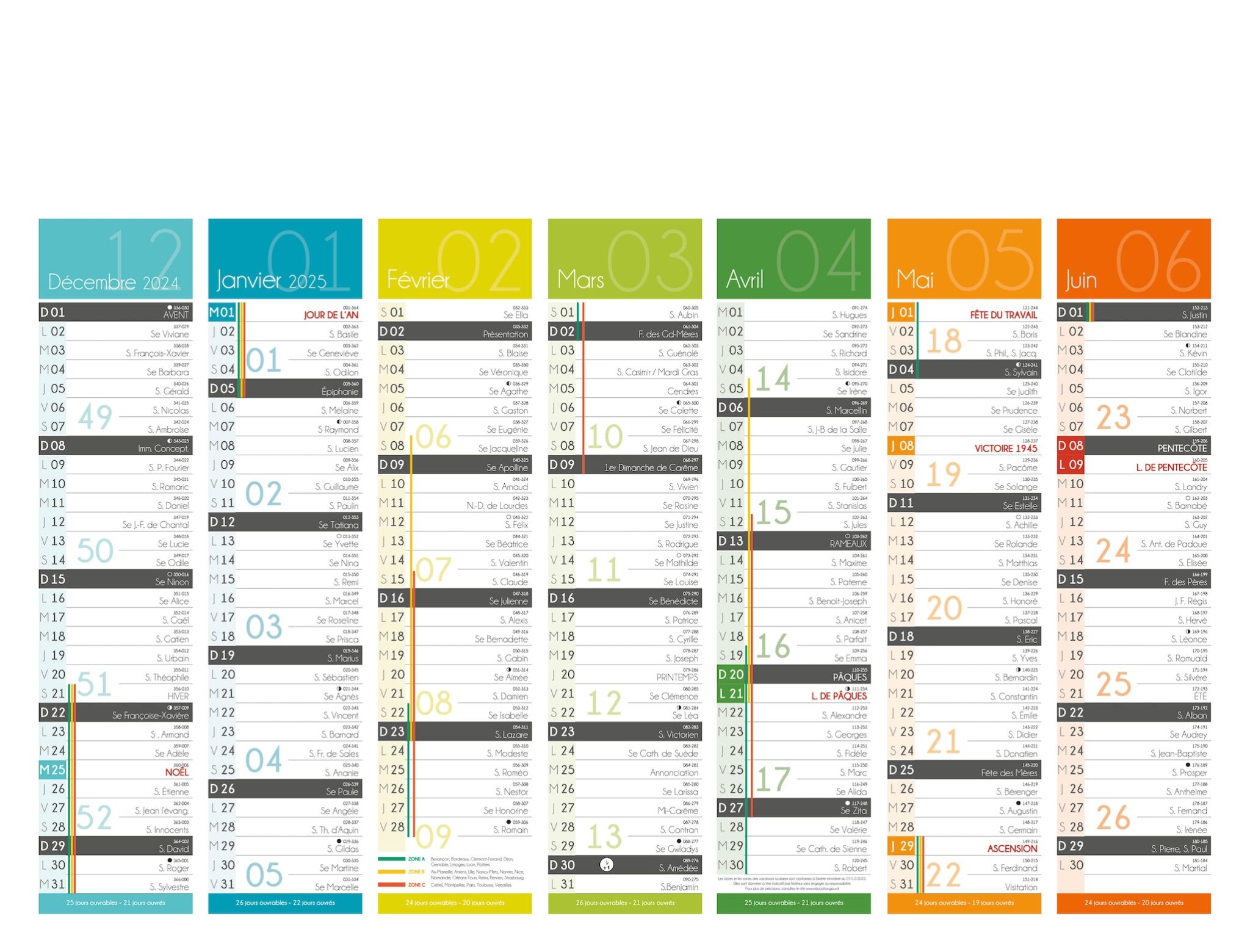 Calendrier Bancaire LINDO-B06