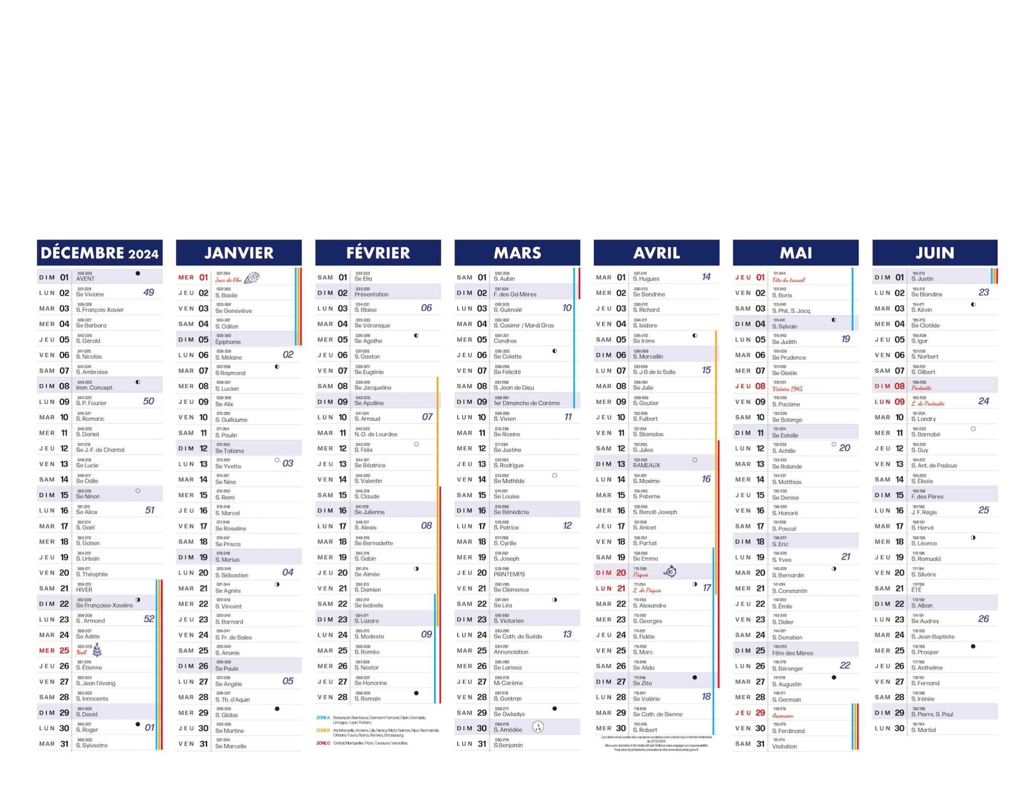 Calendrier Bancaire LINDO-B07