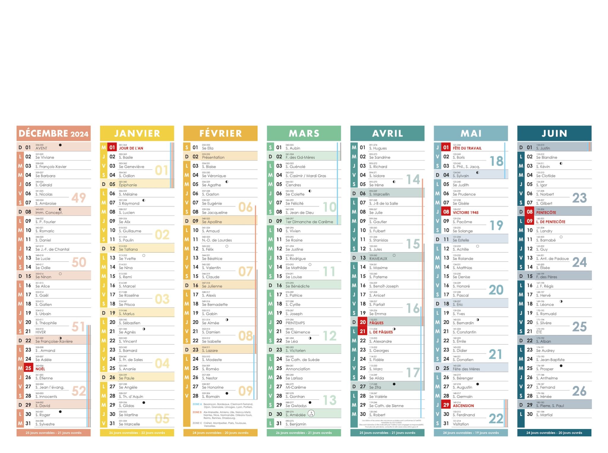 Calendrier Bancaire LINDO-C01