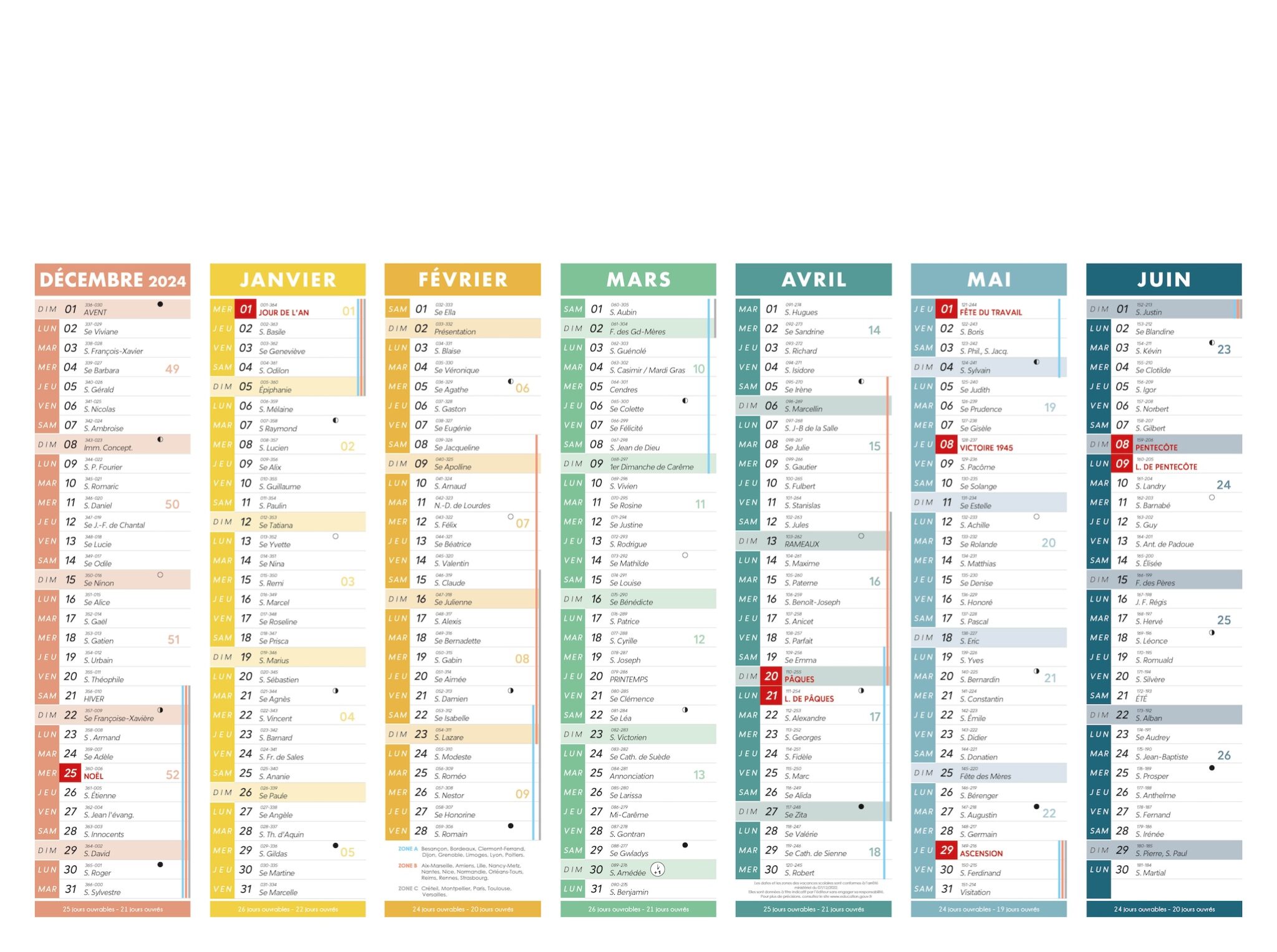 Calendrier Bancaire LINDO-C02