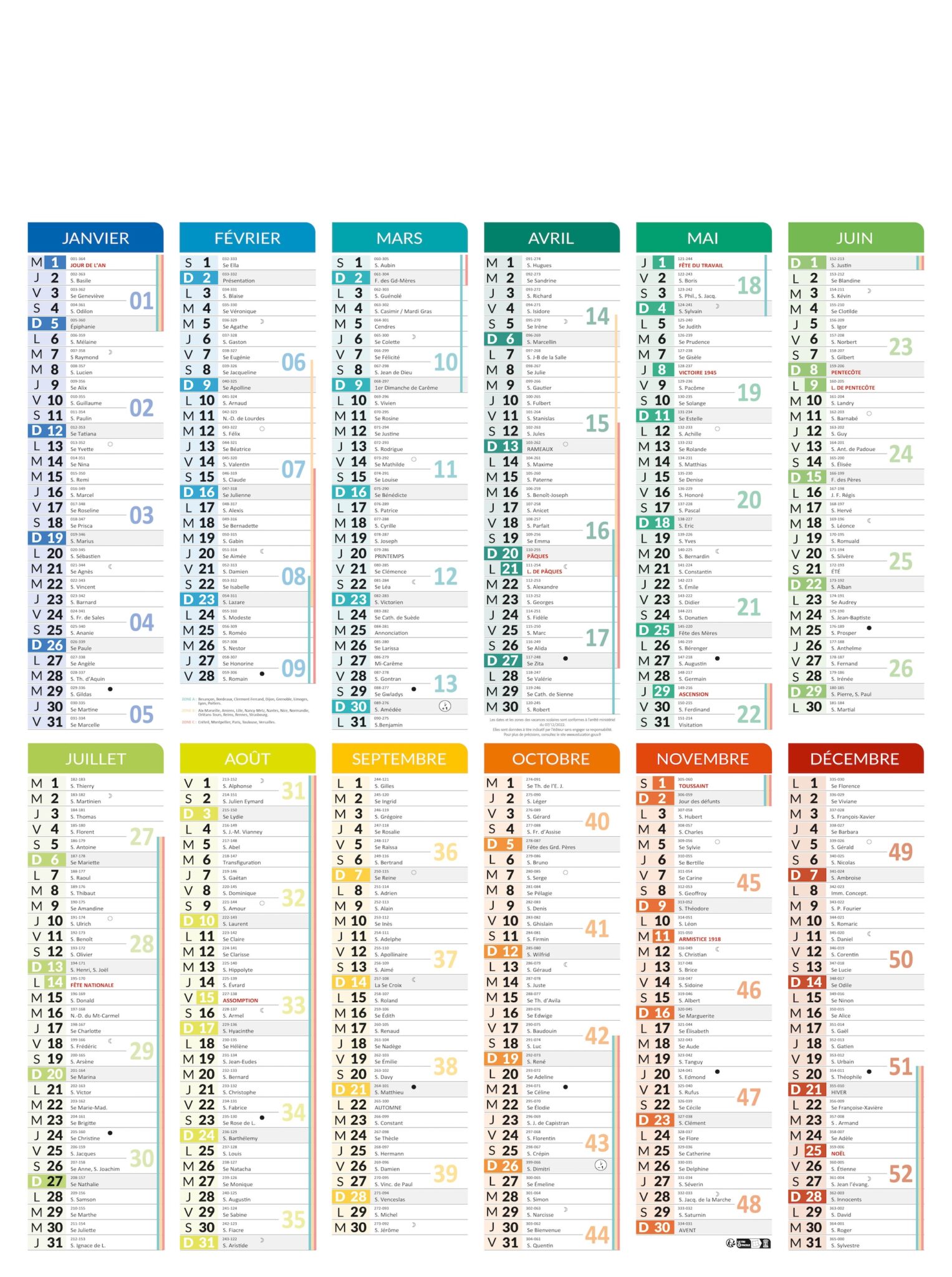 Calendrier Bancaire LINDO-C03-V12