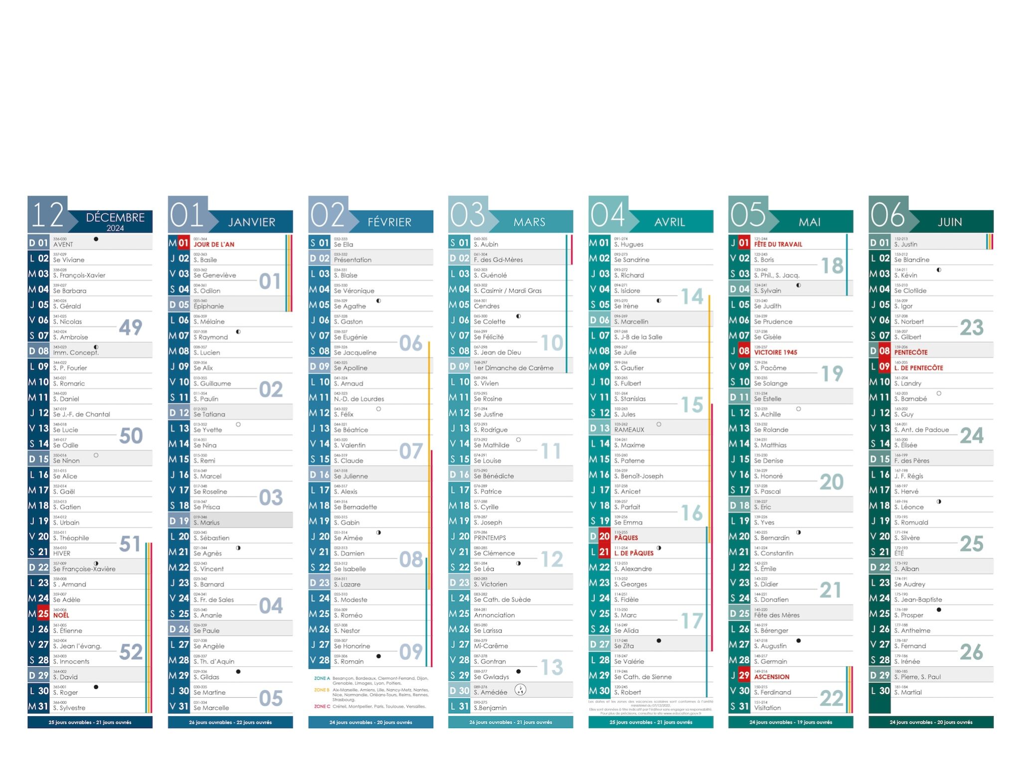 Calendrier Bancaire LINDO-C04
