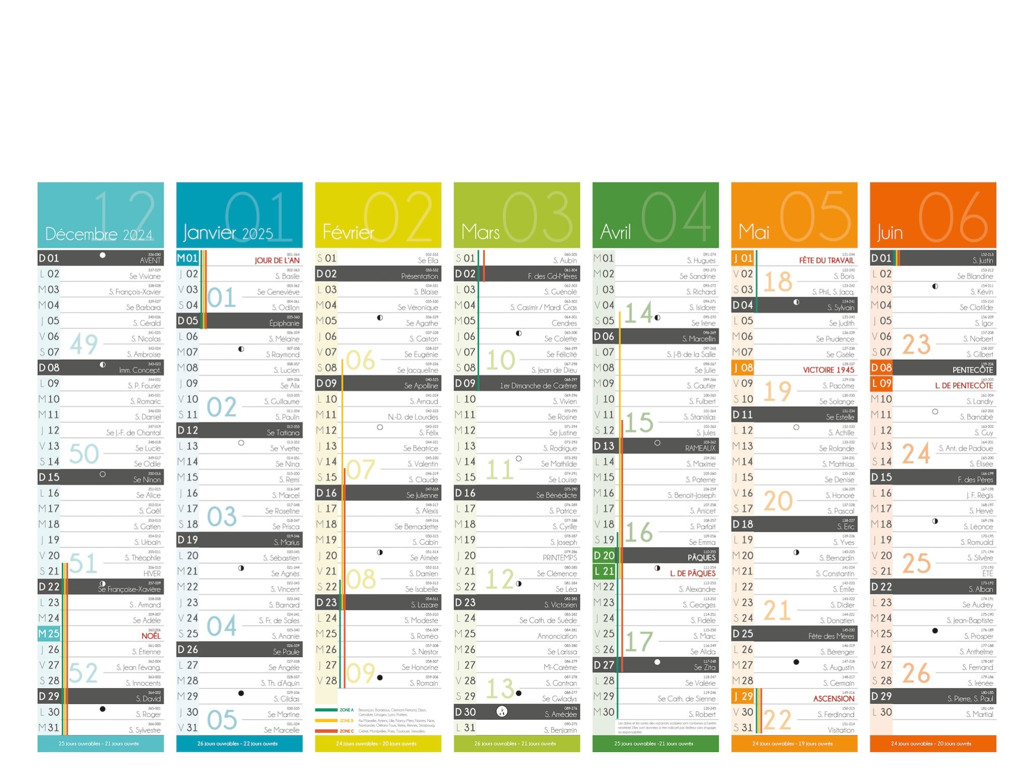 Calendrier Bancaire LINDO-C06