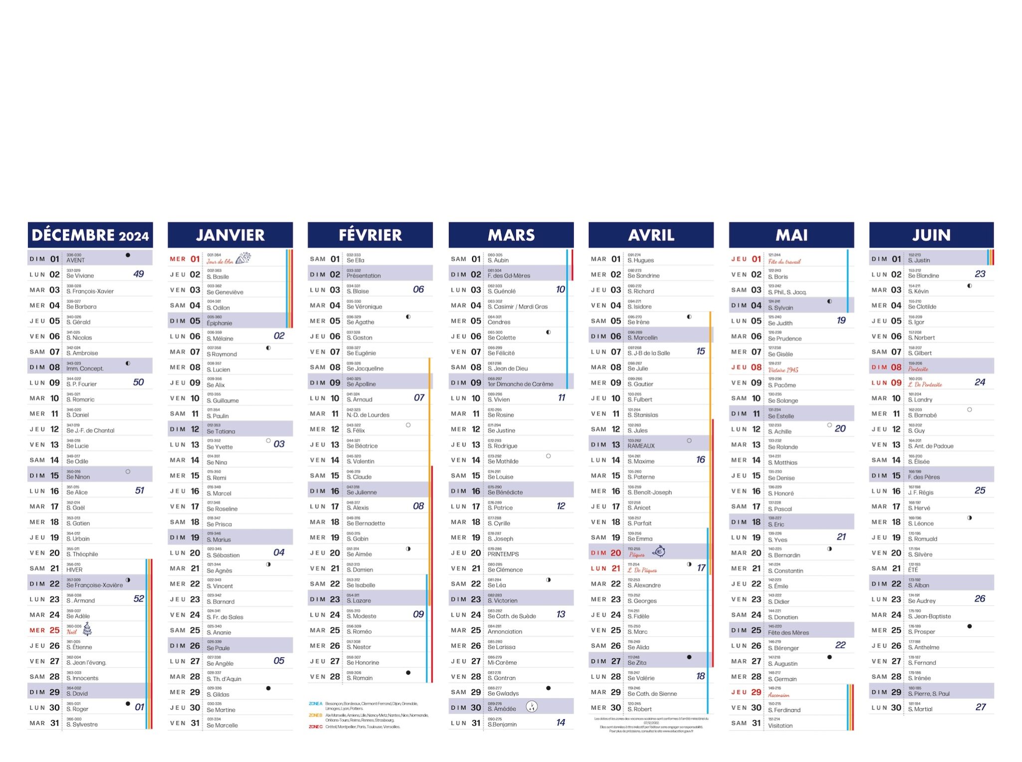 Calendrier Bancaire LINDO-C07